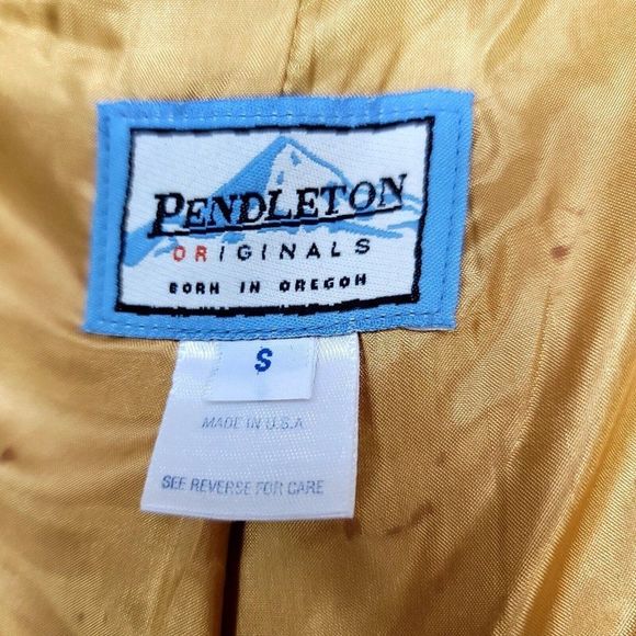 Vintage 90s Pendleton Womens S Yellow Wool Blazer Jacket 3 Button USA - Picture 8 of 10
